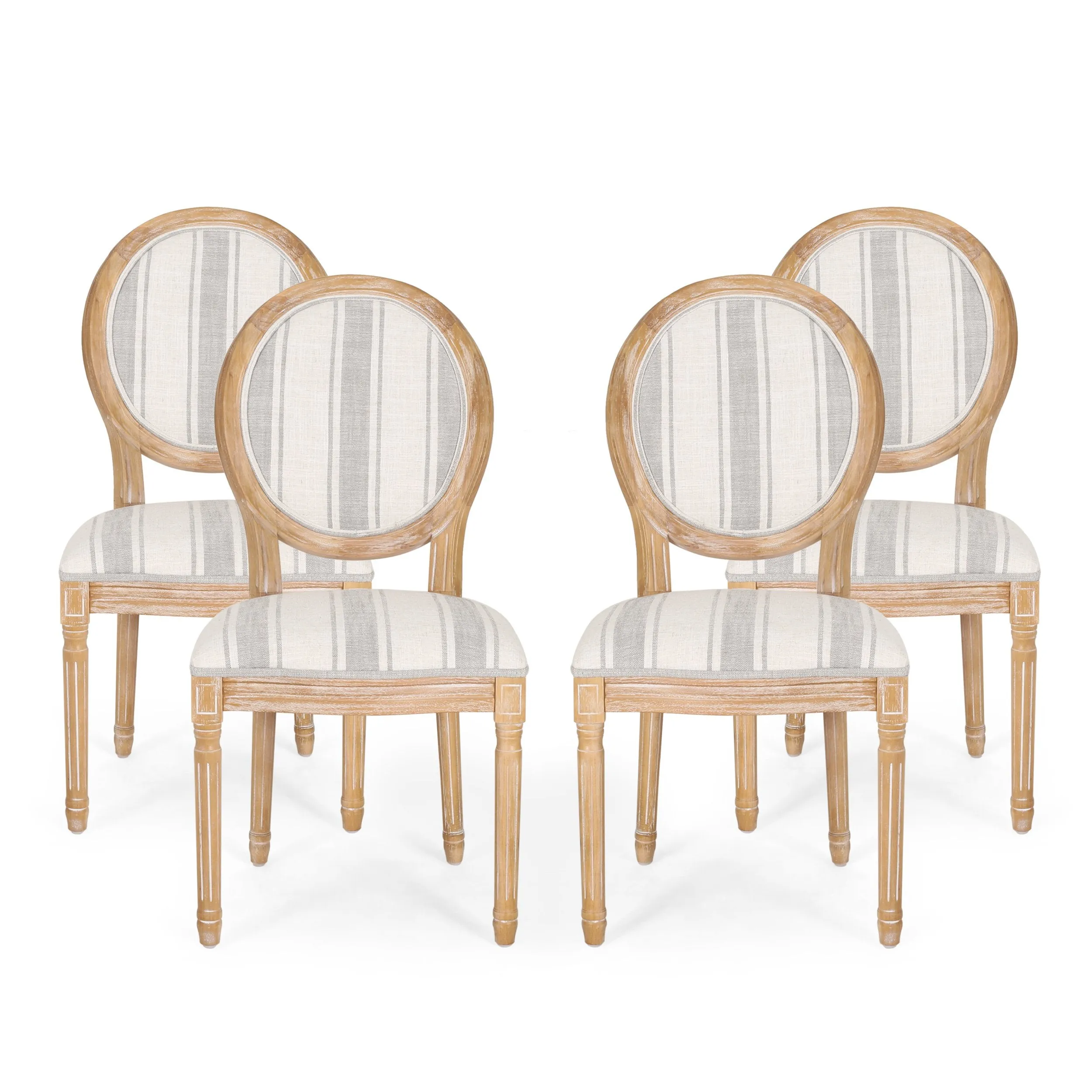 French Country Fabric Dining Chairs - NH419413