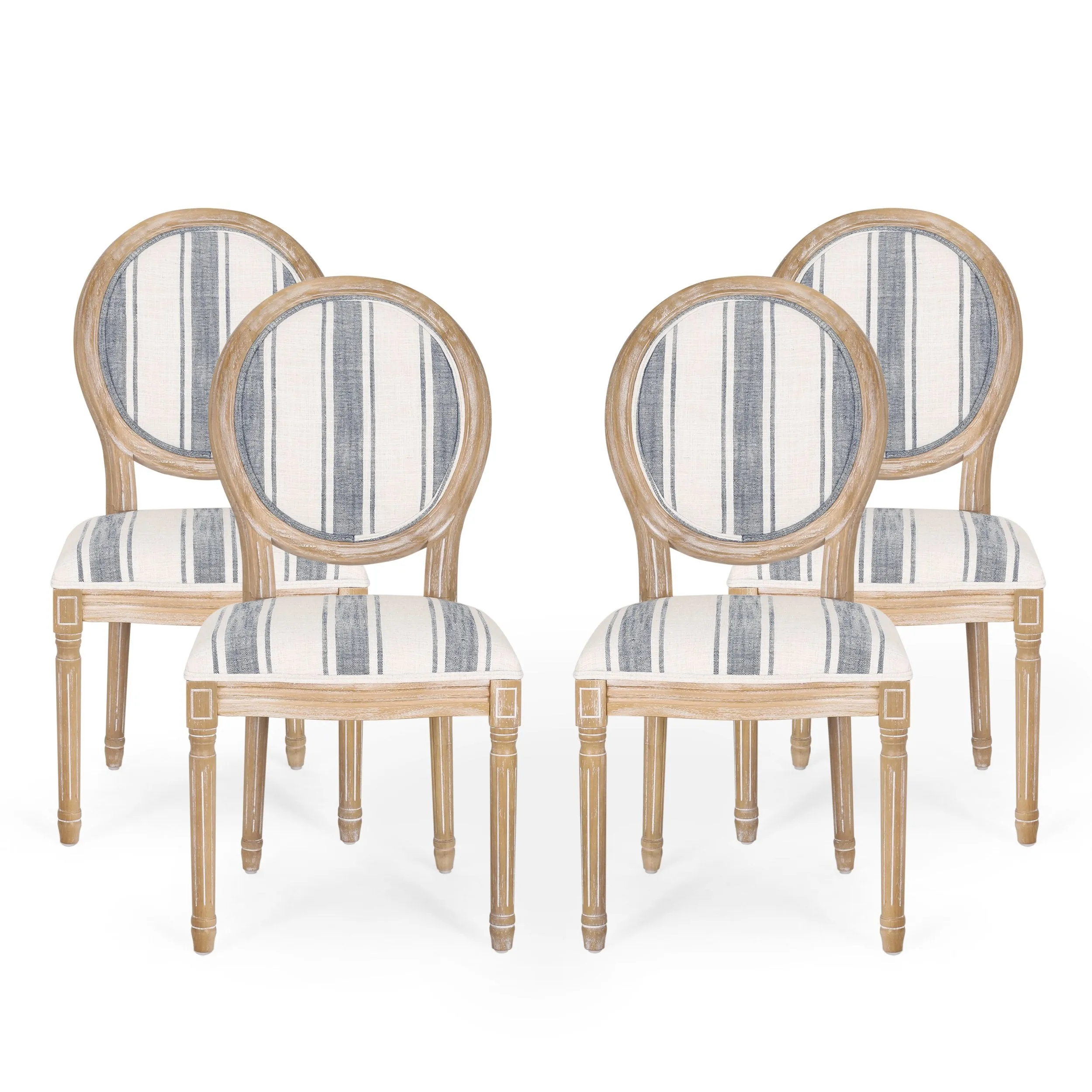 French Country Fabric Dining Chairs - NH419413