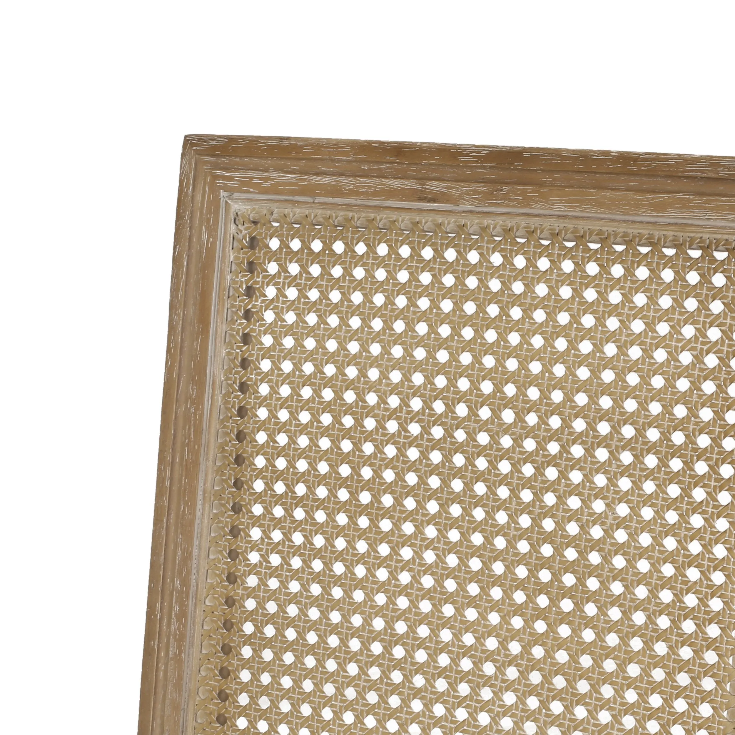 French Country Wood and Cane Upholstered Dining Chair, Set of 2 - NH784513