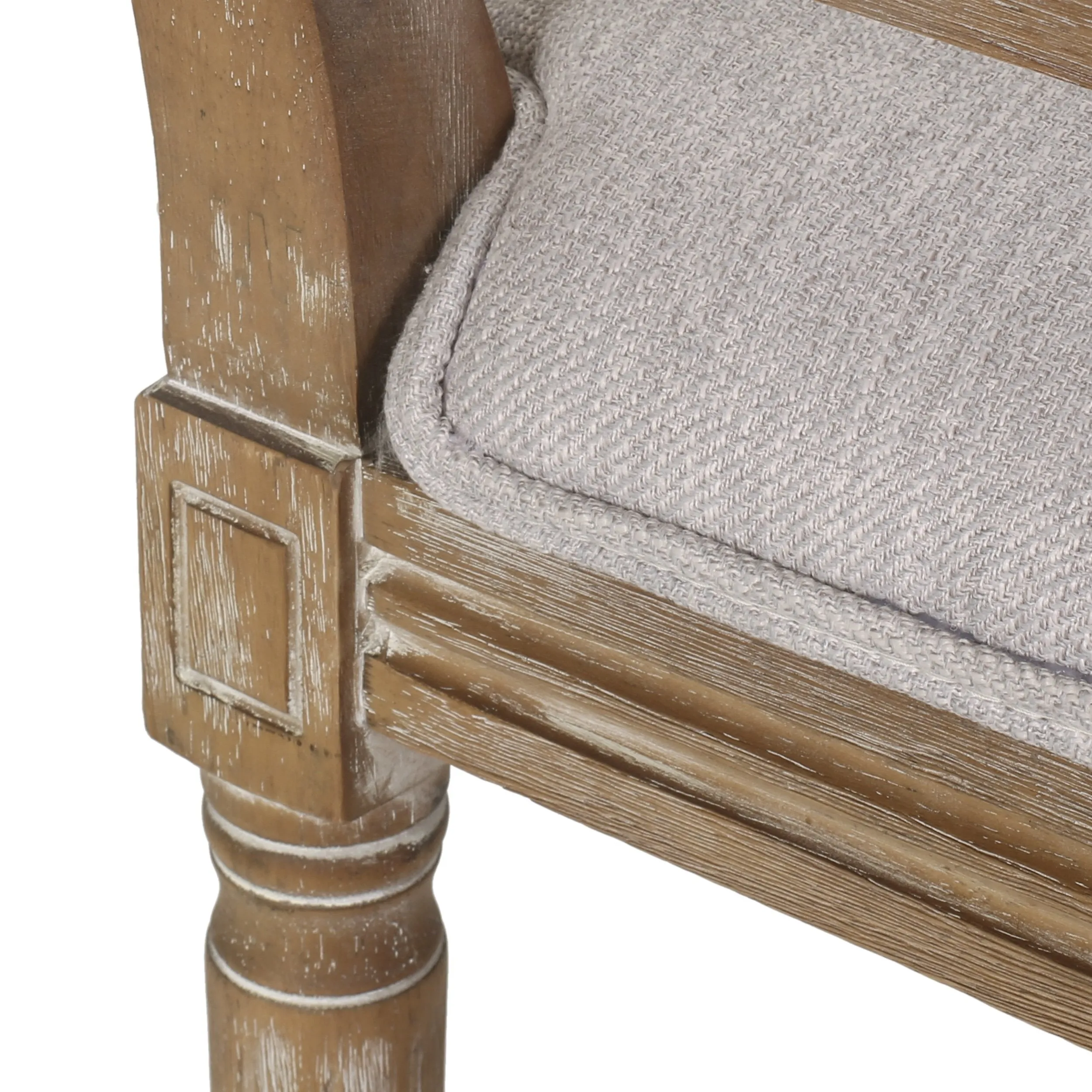 French Country Wood and Cane Upholstered Dining Chair, Set of 4 - NH494513
