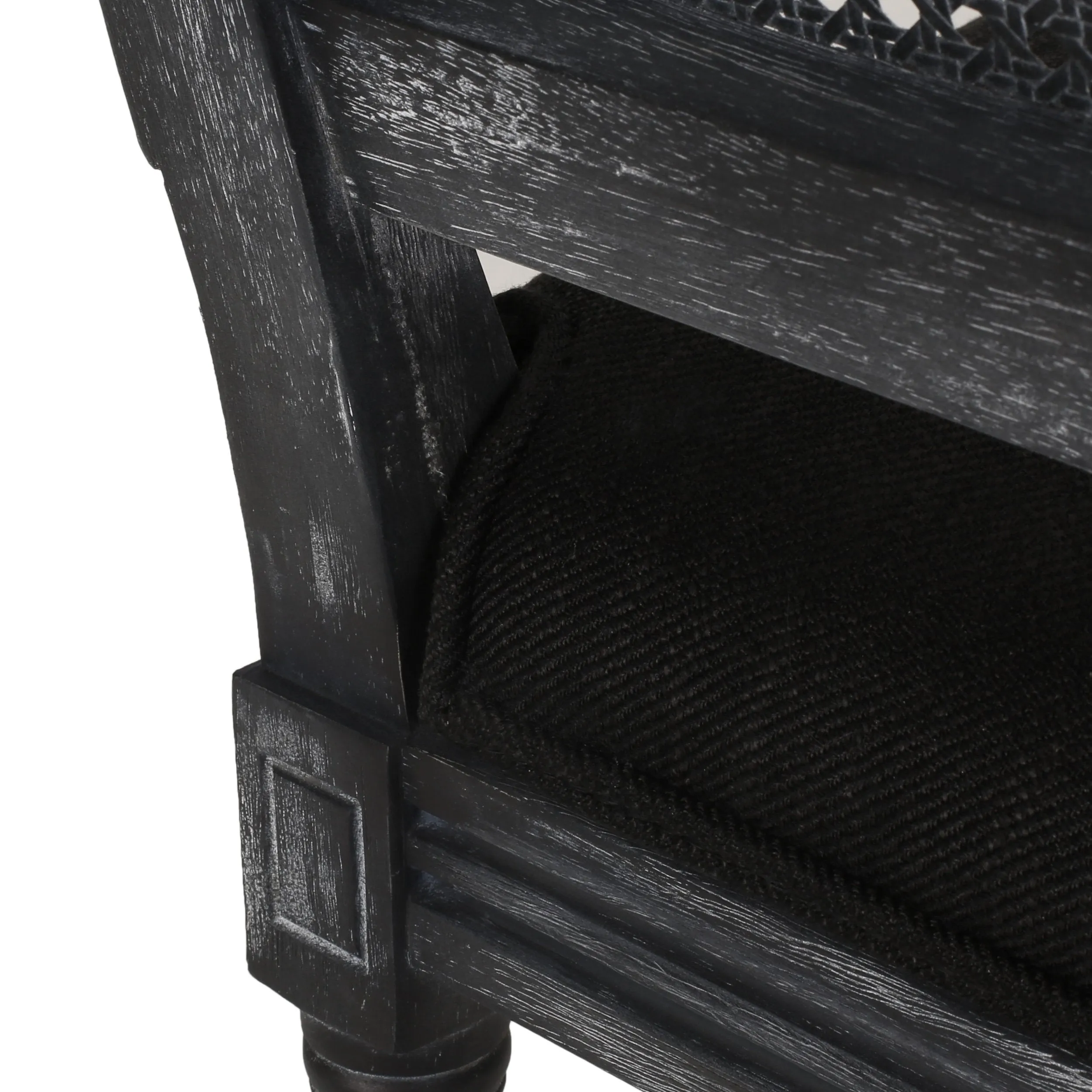 French Country Wood and Cane Upholstered Dining Chair, Set of 4 - NH494513