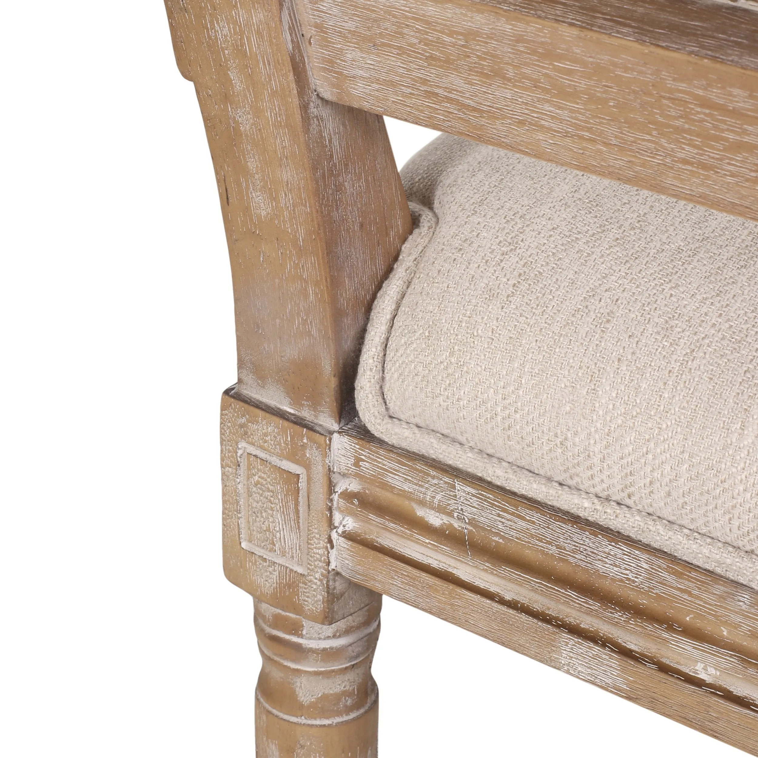 French Country Wood and Cane Upholstered Dining Chair (Set of 6) - NH794513