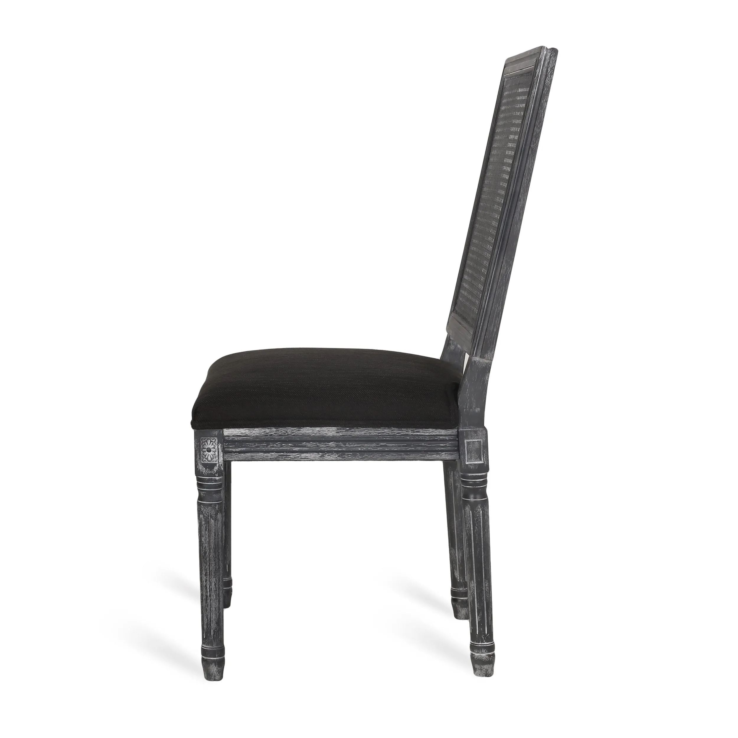 French Country Wood and Cane Upholstered Dining Chair (Set of 6) - NH794513