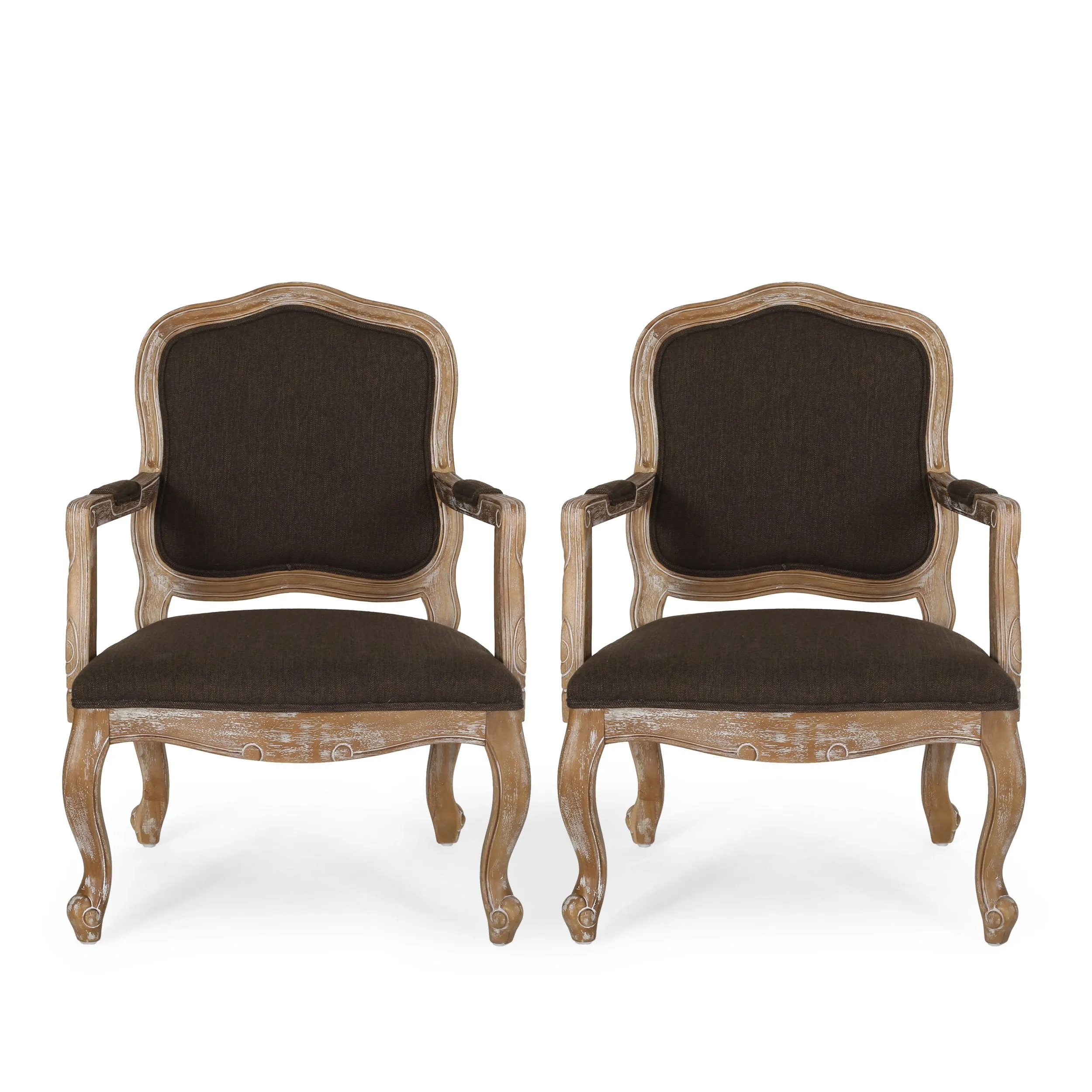 French Country Wood Upholstered Dining Armchair - NH581513 dining table set, 6-piece dining set
