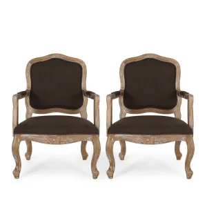 French Country Wood Upholstered Dining Armchair - NH581513 dining table set, 6-piece dining set