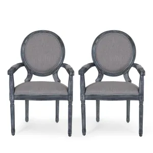 French Country Wood Upholstered Dining Chair - NH241513 dining table set, 6-piece dining set