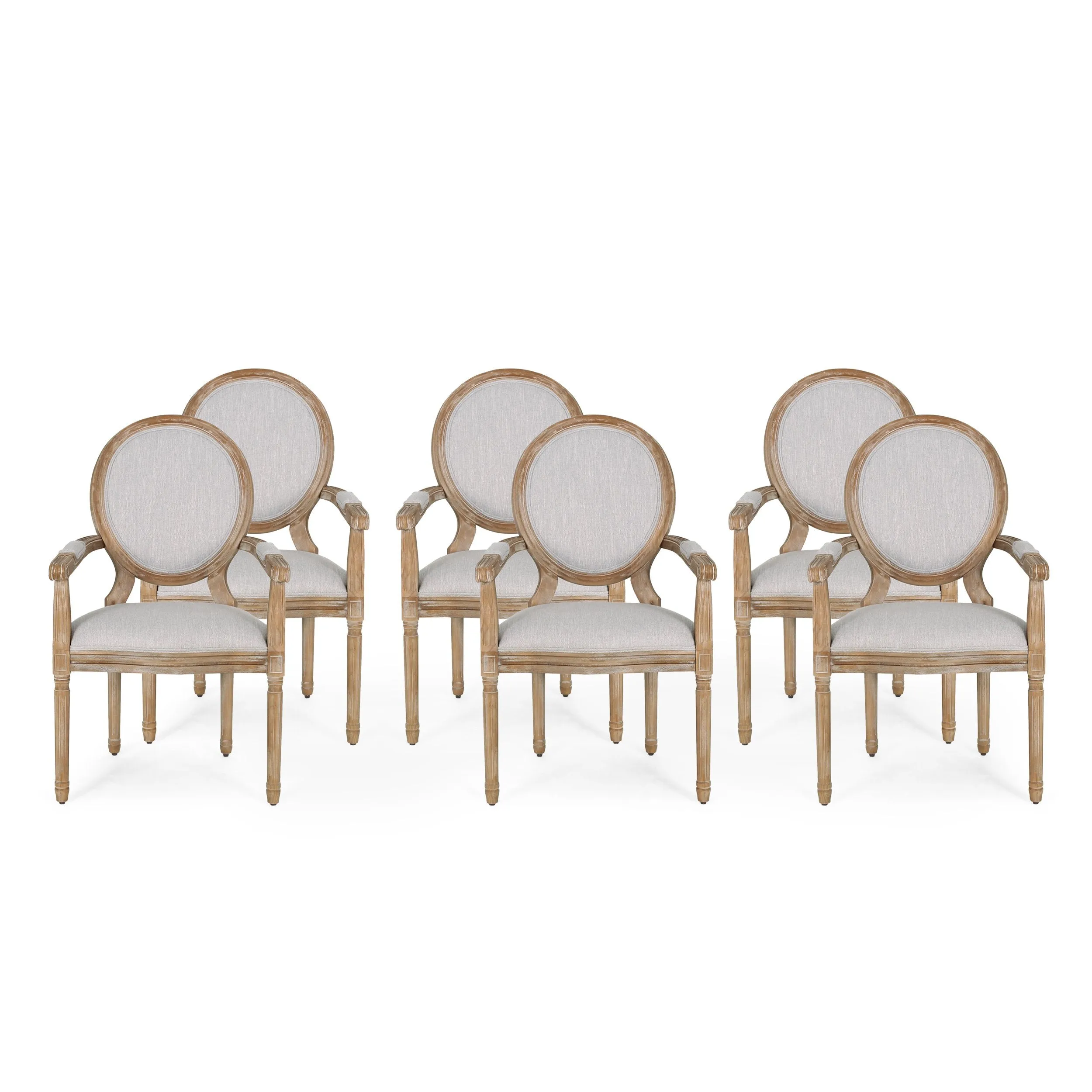French Country Wood Upholstered Dining Chair - NH241513