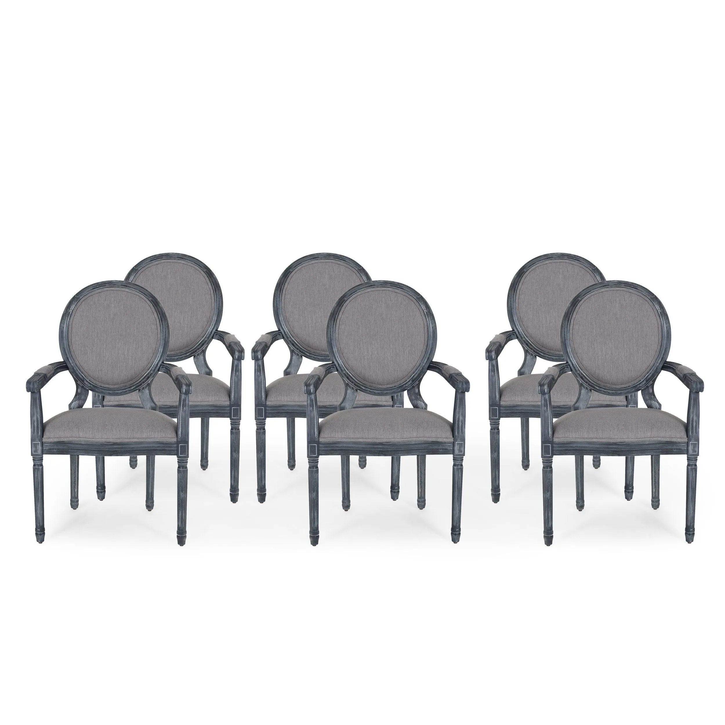 French Country Wood Upholstered Dining Chair - NH241513