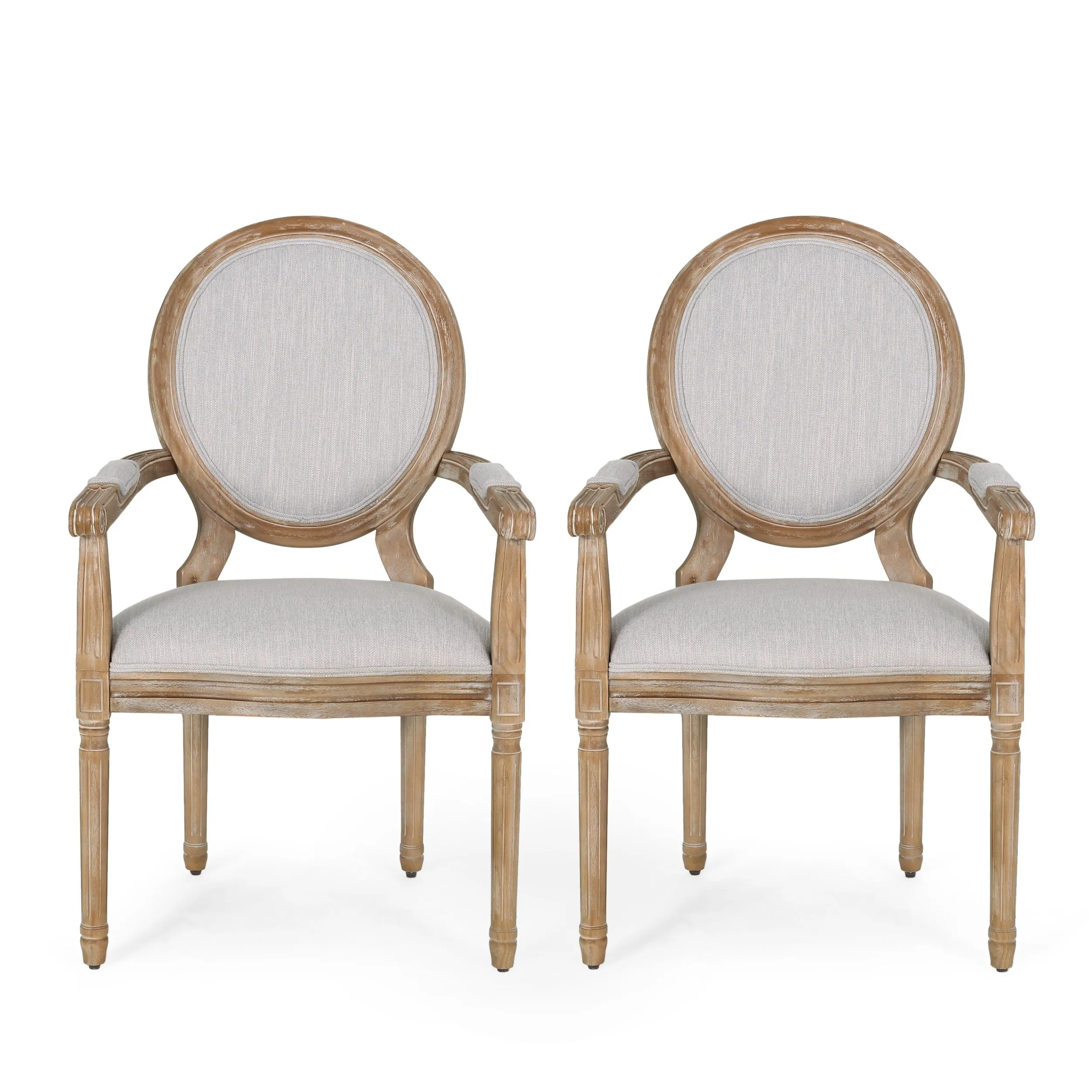 French Country Wood Upholstered Dining Chair - NH241513