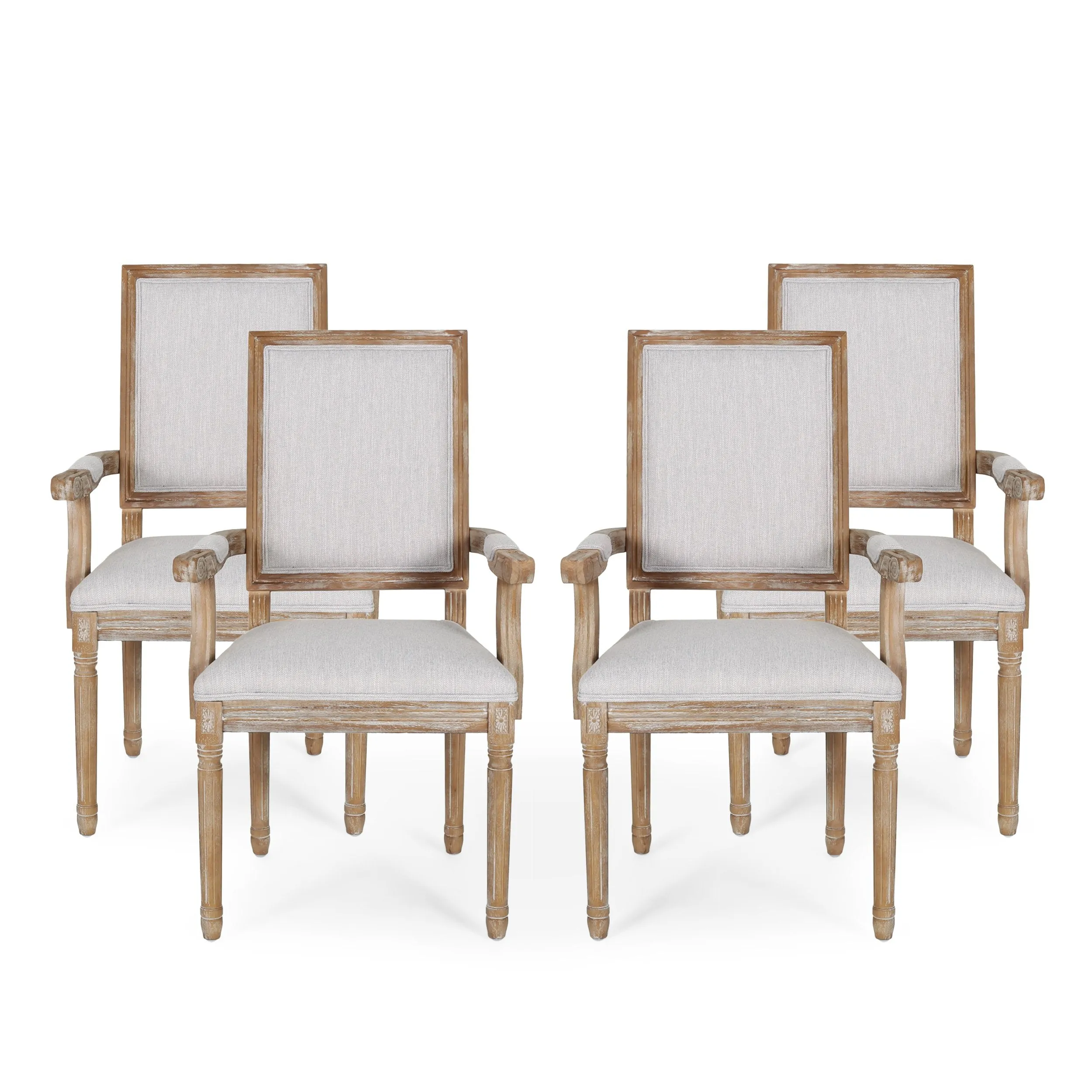 French Country Wood Upholstered Dining Chair - NH511513