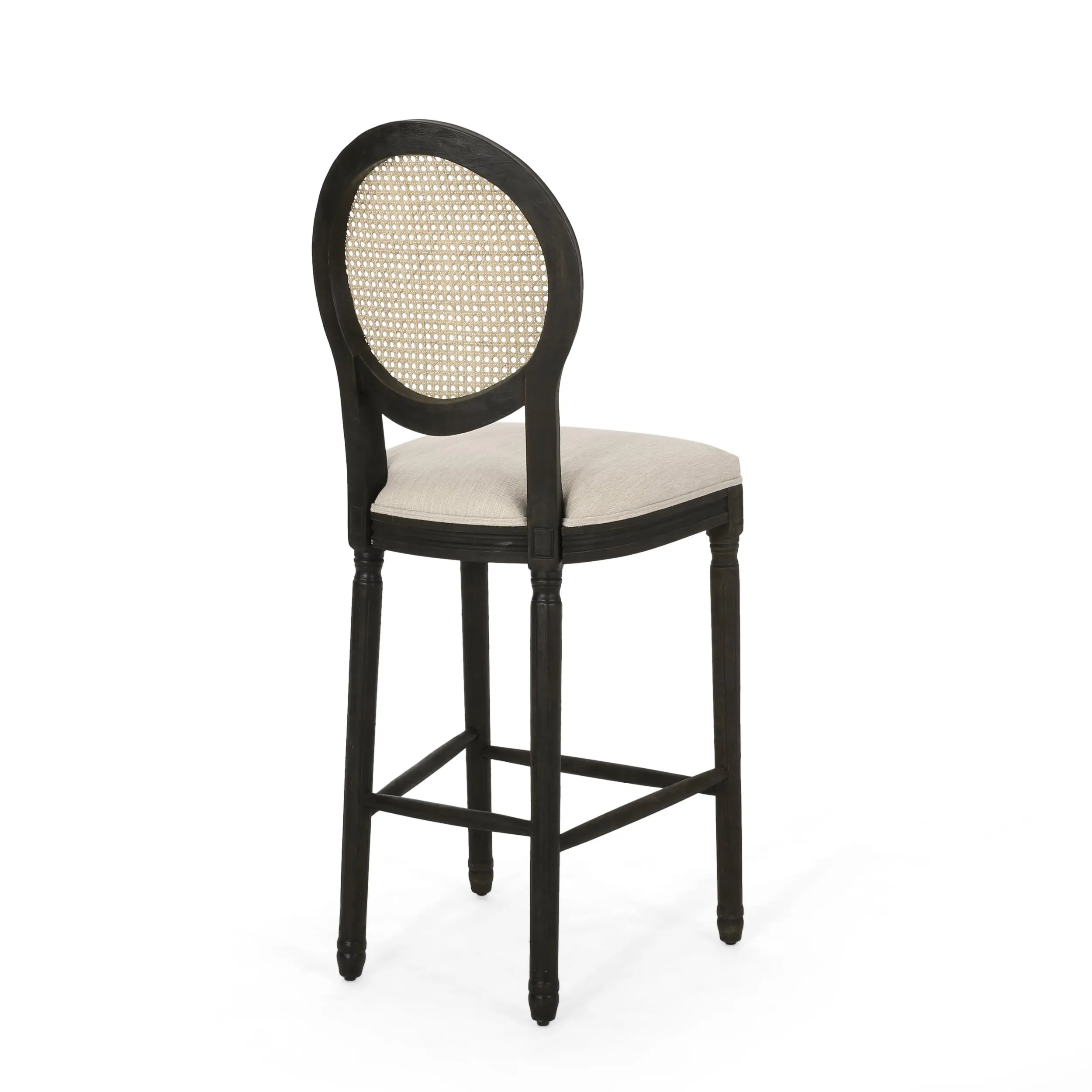 French Country Wooden Barstools with Upholstered Seating (Set of 2) - NH345313