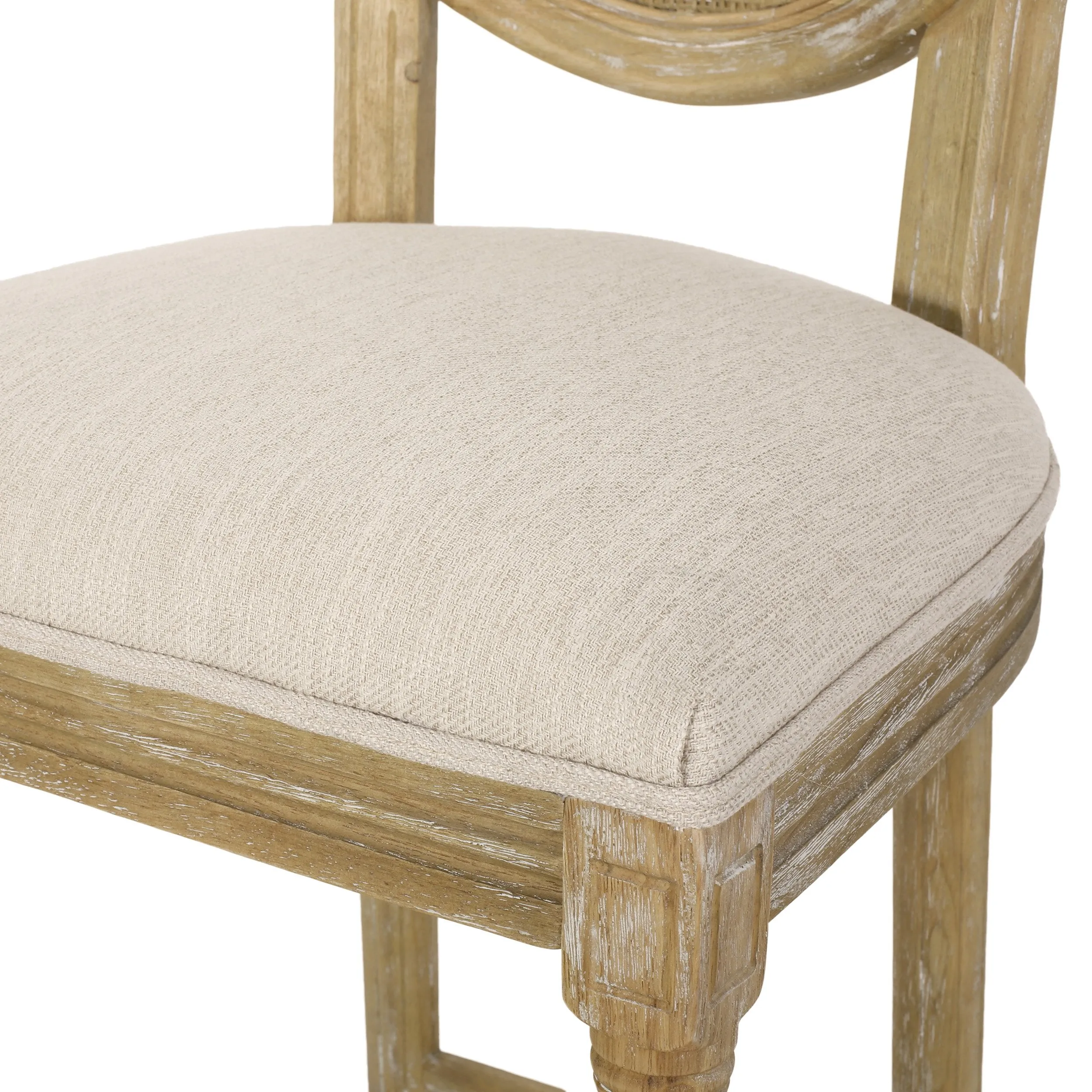 French Country Wooden Barstools with Upholstered Seating (Set of 2) - NH545313