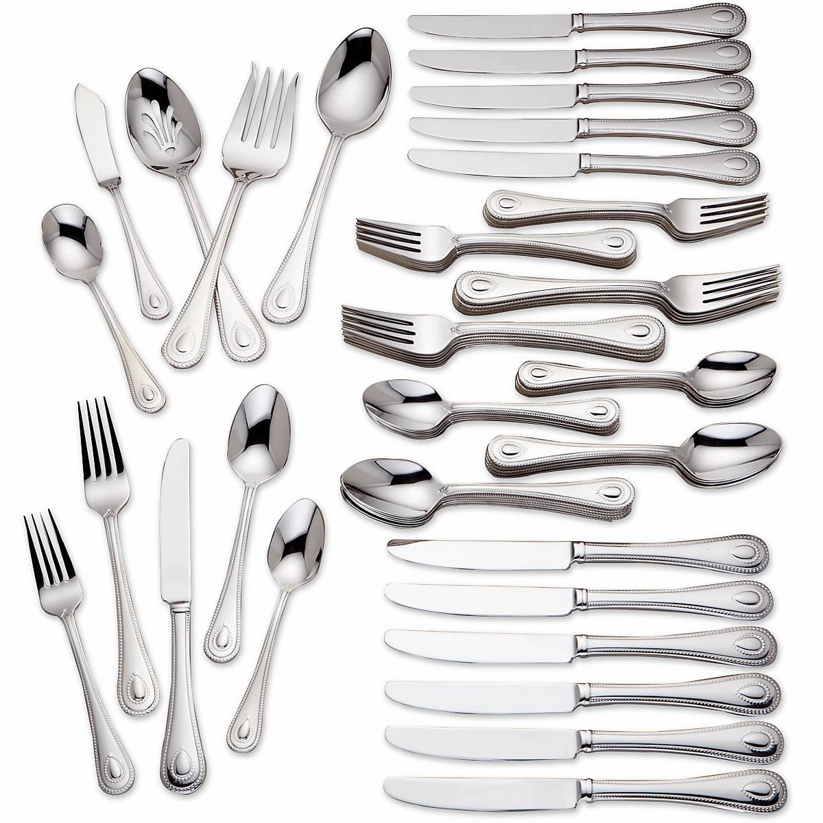 French Perle 65 Piece Flatware Set