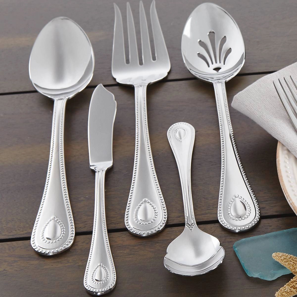 French Perle 65 Piece Flatware Set