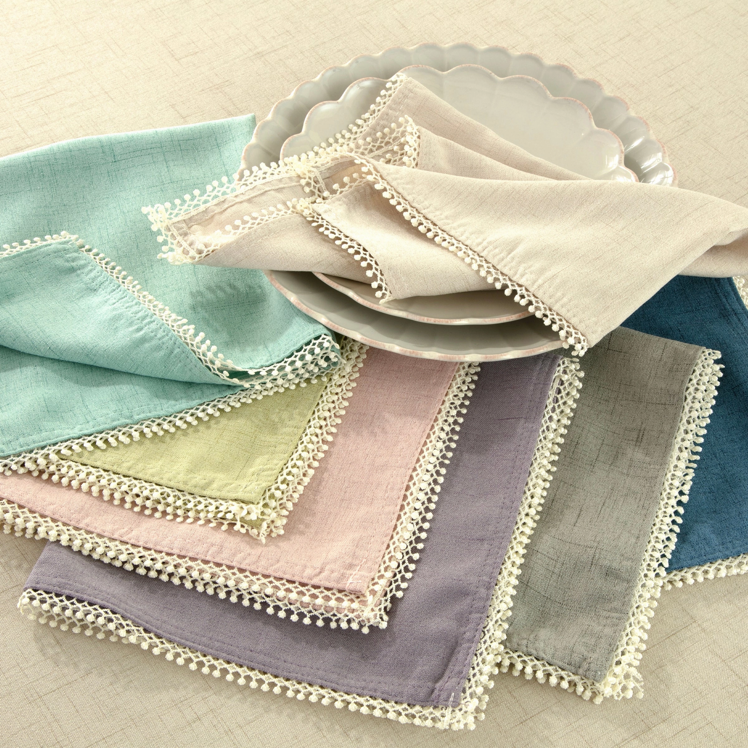 French Perle Blush Dinner Napkins - Set Of 2