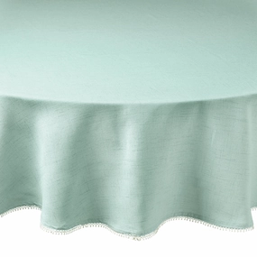 French Perle Ice Blue Round Tablecloth