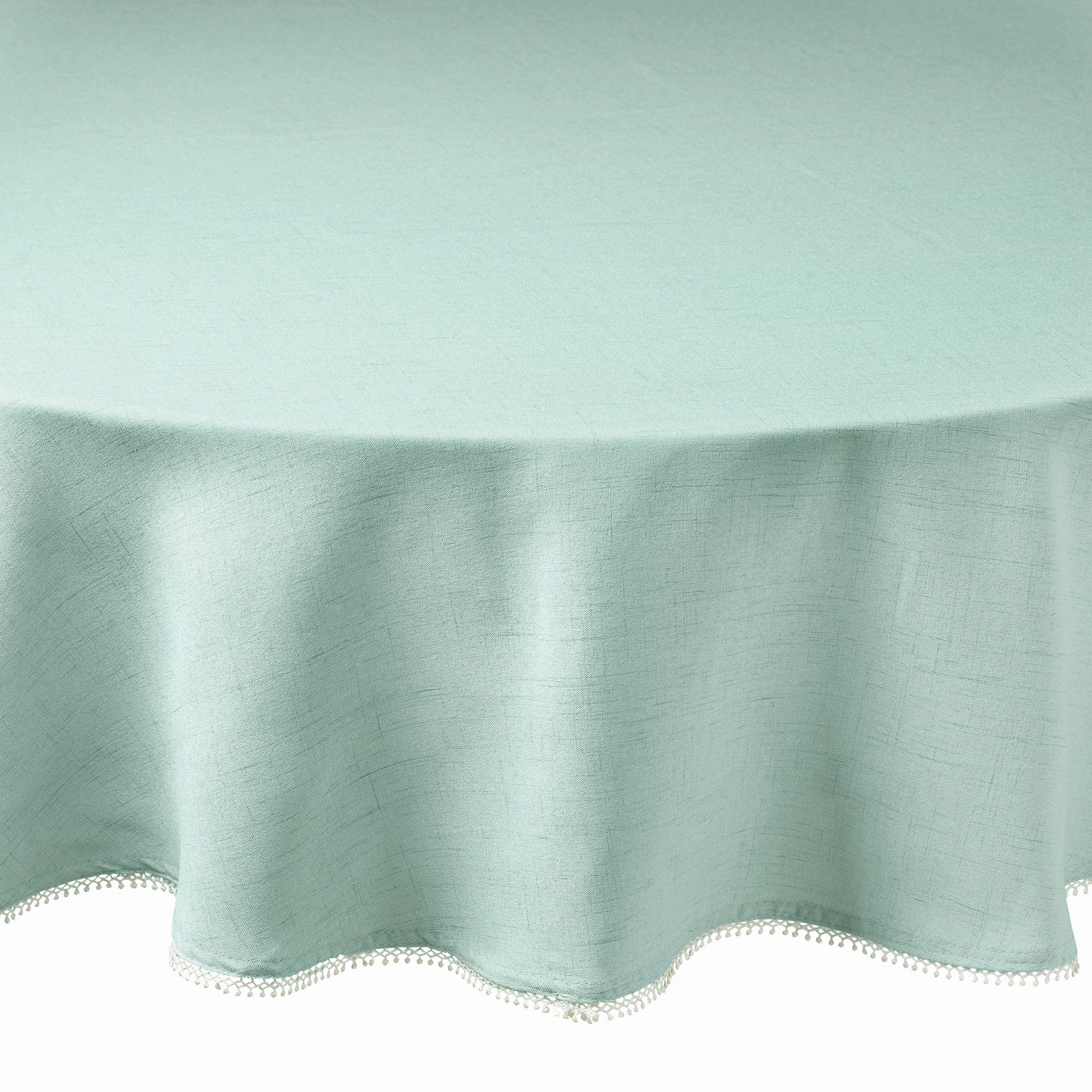 French Perle Ice Blue Round Tablecloth