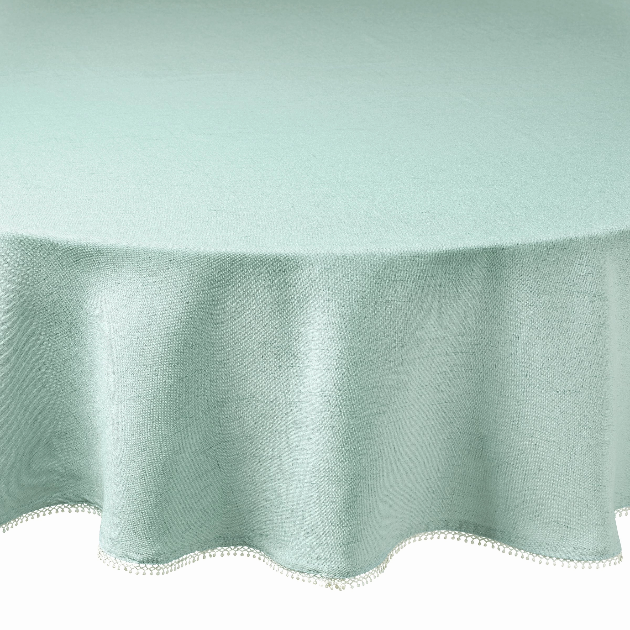 French Perle Ice Blue Round Tablecloth