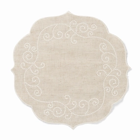 French Perle Linen Round Placemat
