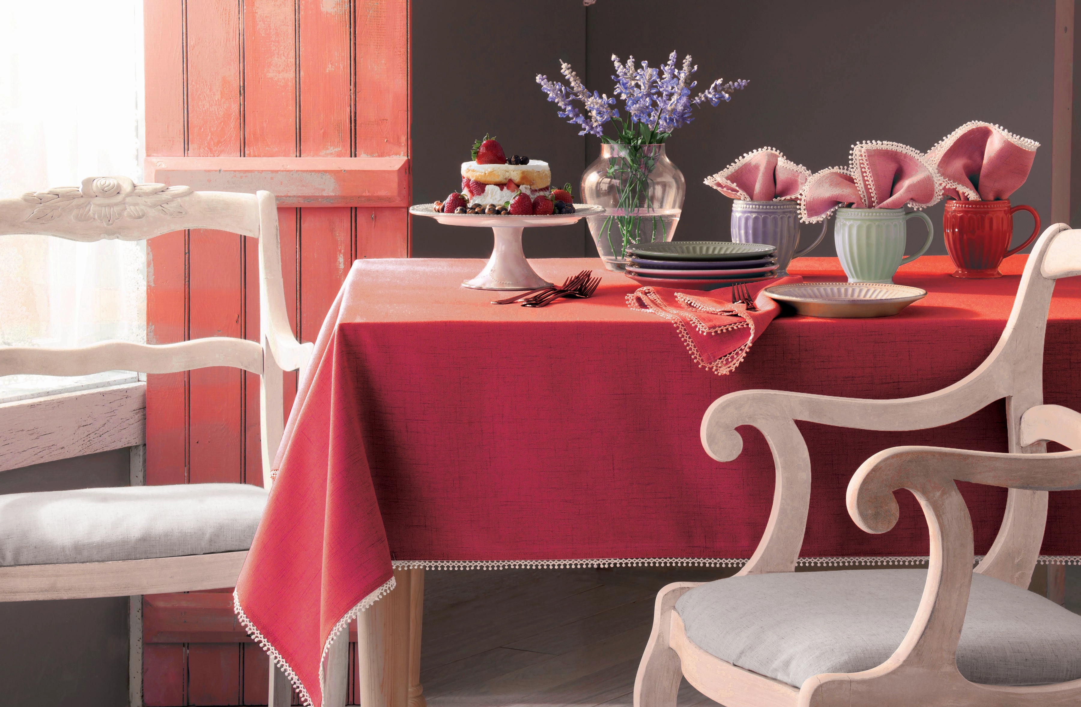 French Perle Red 60X84 Tablecloth