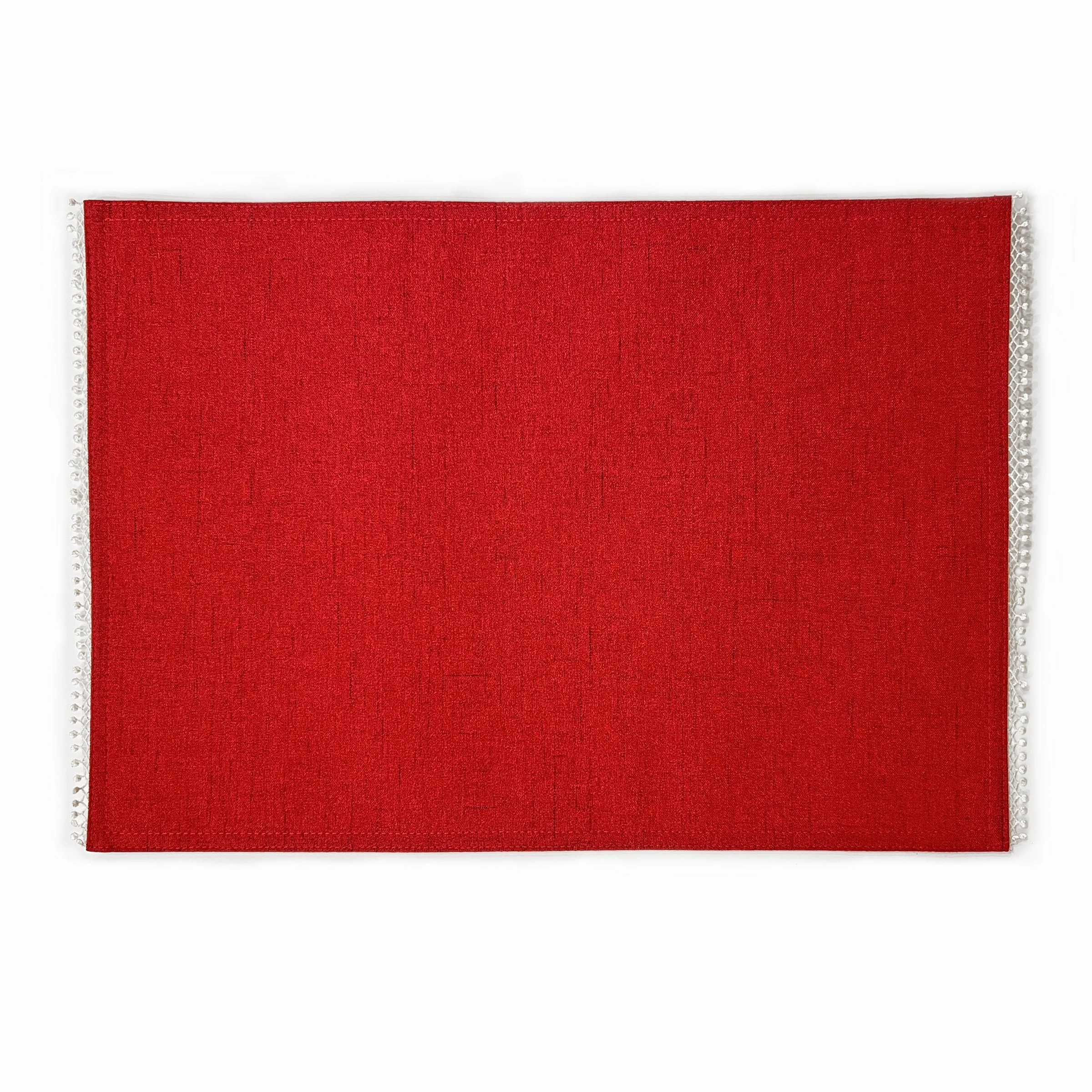 French Perle Red Placemats - Set Of 4