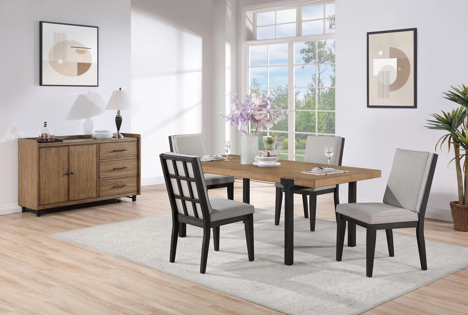 Freye Dining Table - Black, Brown