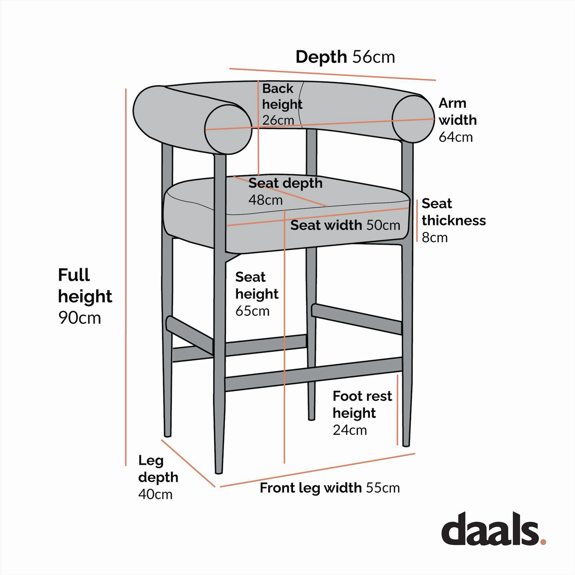 Fulbourn Charcoal Boucle Counter Stool with Black Metal Legs
