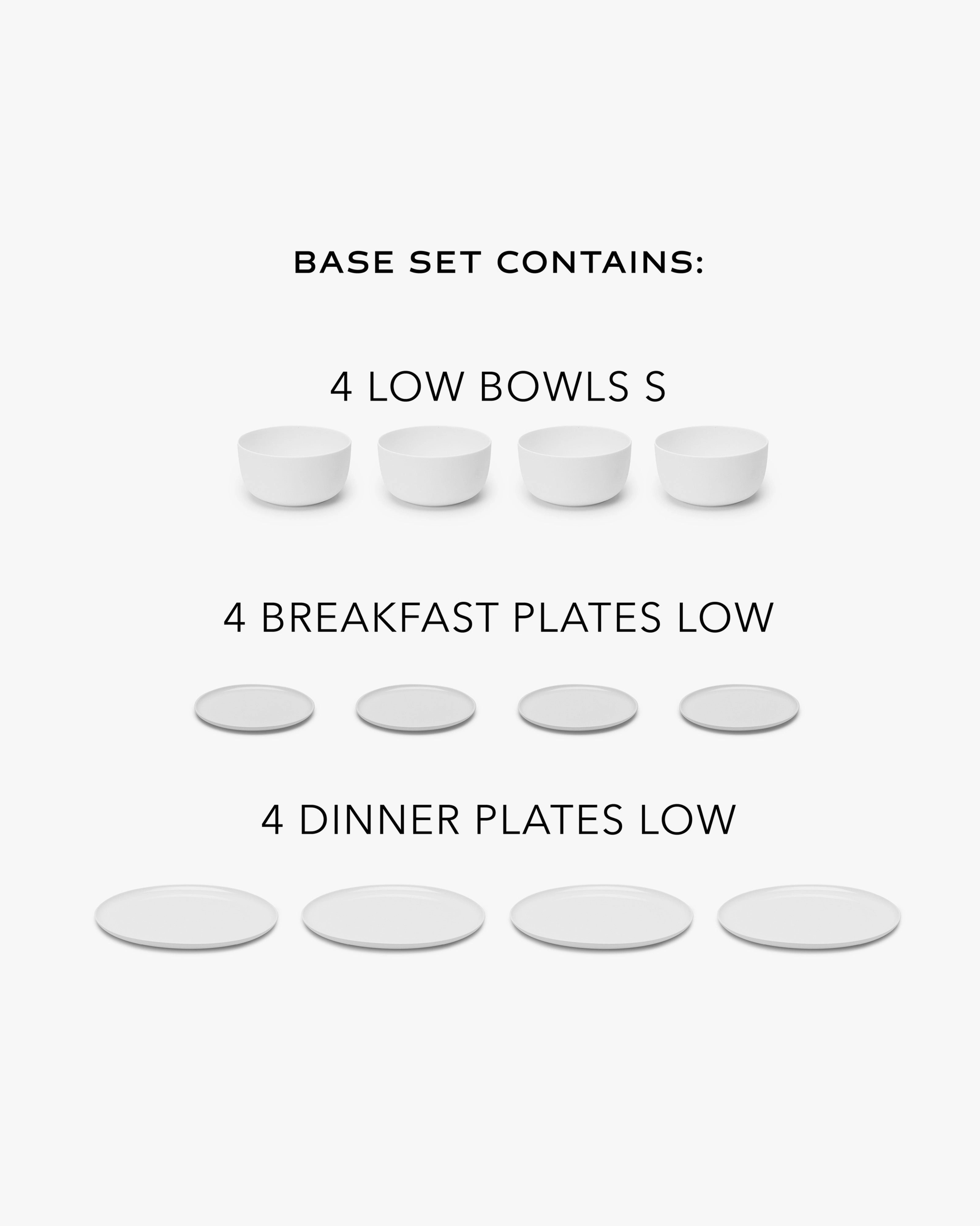 Full set 12 pieces white Base