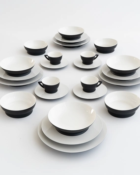 Full Set 24 pieces Black/off white Ra