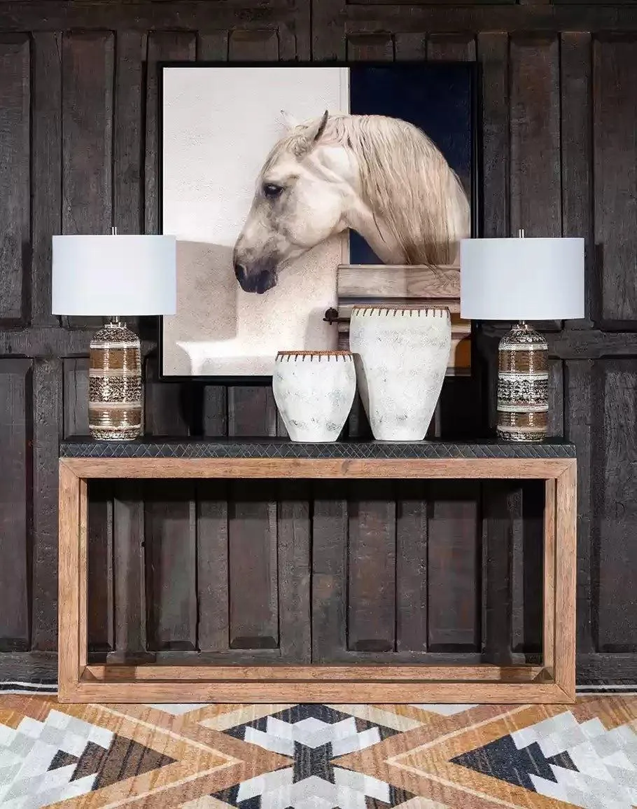 Furrowed Bark & Hickory Sofa Table
