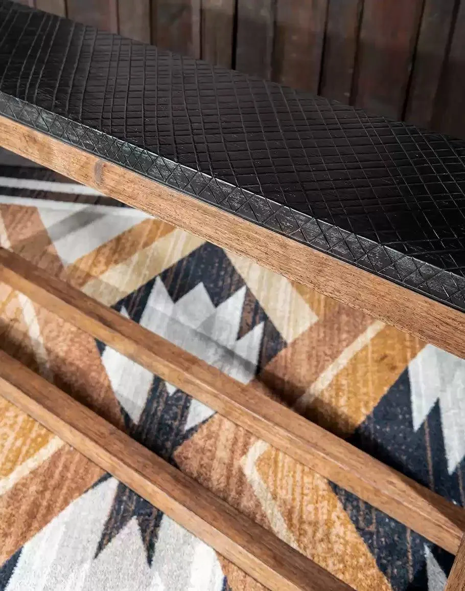 Furrowed Bark & Hickory Sofa Table
