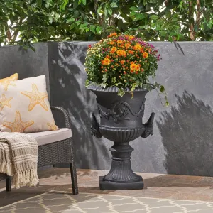 Garden Urn Planter, Roman, Botanical, Lightweight Concrete - NH014703 patio chairs, outdoor seating
