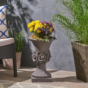 Garden Urn Planter, Roman, Botanical, Lightweight Concrete - NH614703 patio chairs, outdoor seating