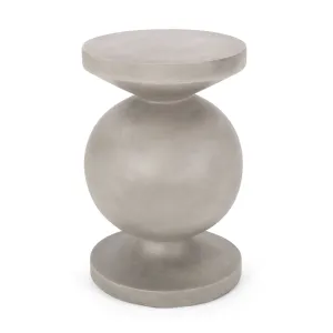 Gaudet Outdoor Lightweight Concrete Side Table, Concrete Finish coffee table, accent table