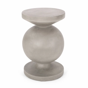 Gaudet Outdoor Lightweight Concrete Side Table, Concrete Finish coffee table, accent table