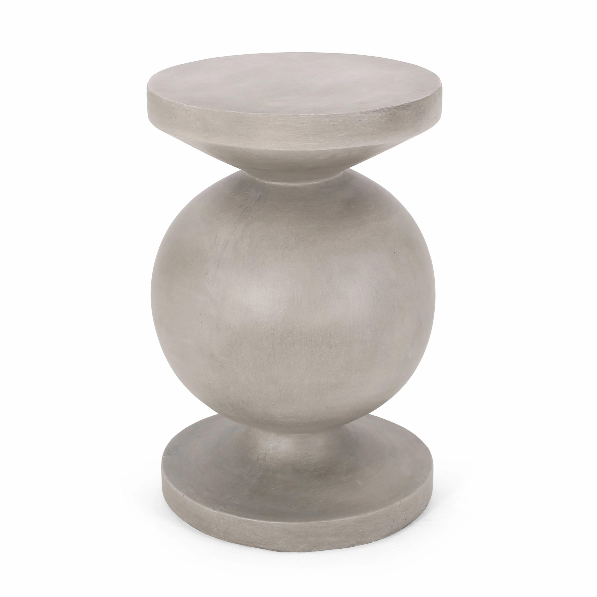 Gaudet Outdoor Lightweight Concrete Side Table, Concrete Finish coffee table, accent table