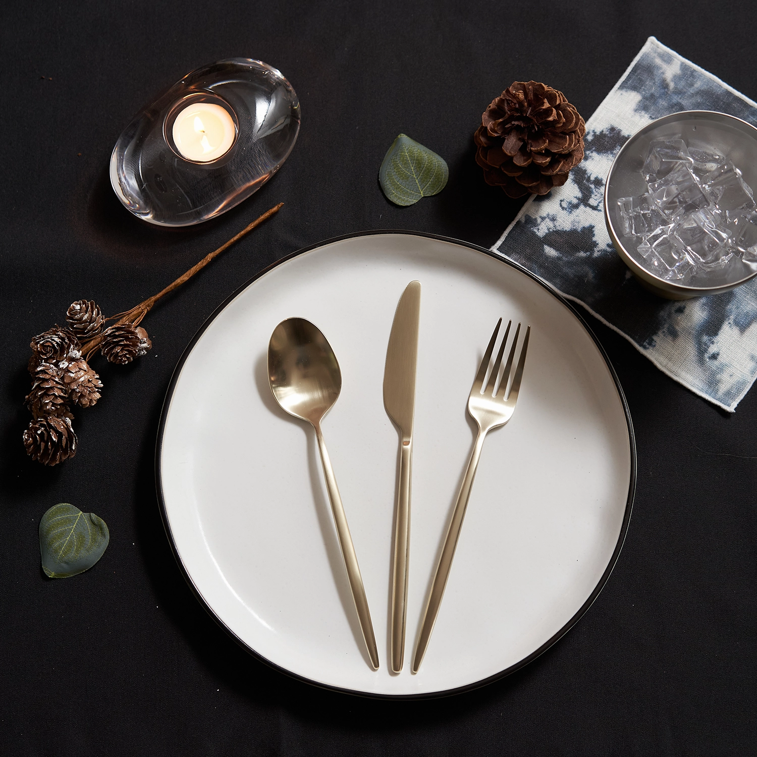 Gaze Champagne Satin 20 Piece Flatware Set