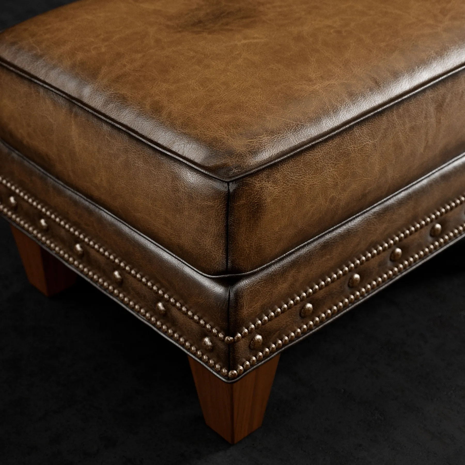 Gentry Leather Ottoman