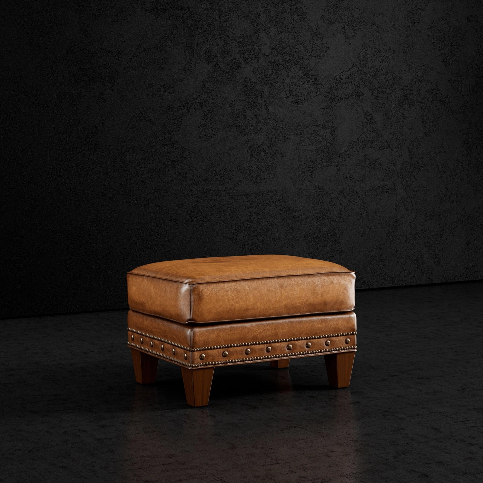 Gentry Leather Ottoman