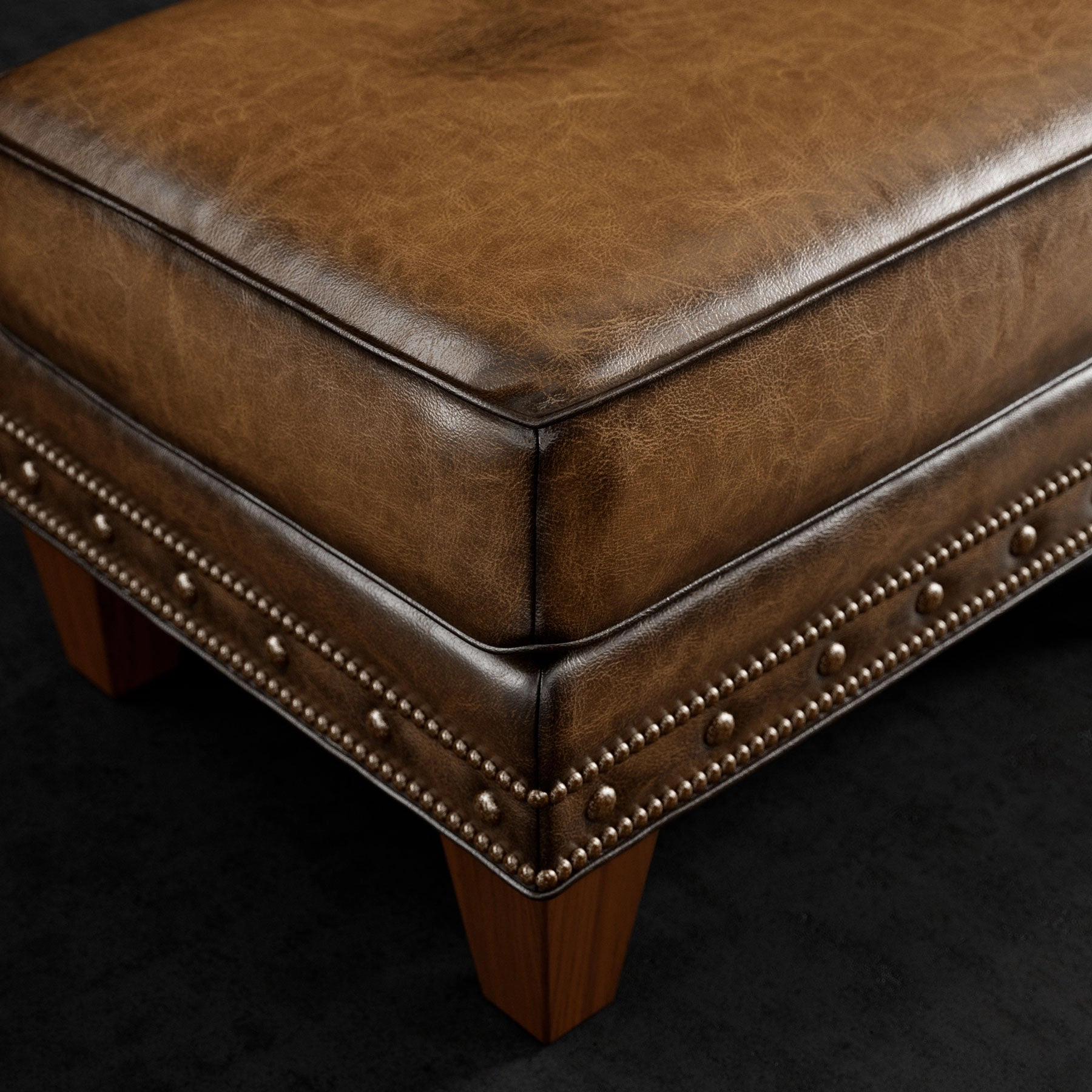Gentry Leather Ottoman