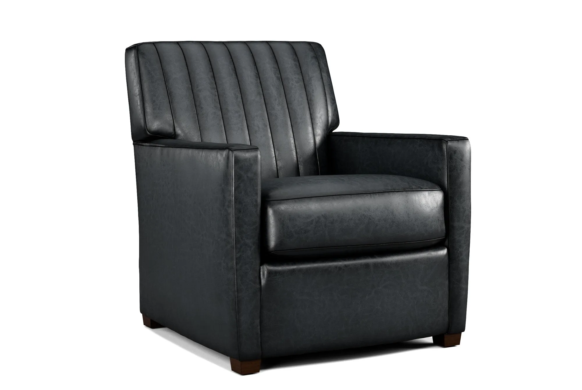 Genuine Leather Channel-Stitched Chair - Classic Western Luxury
