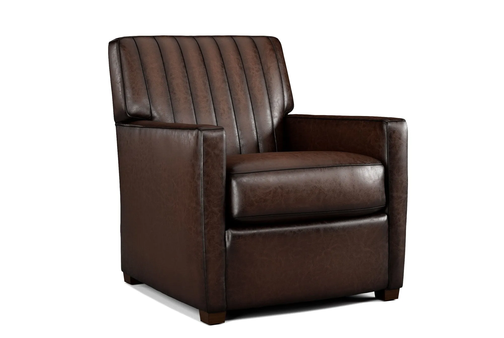 Genuine Leather Channel-Stitched Chair - Classic Western Luxury