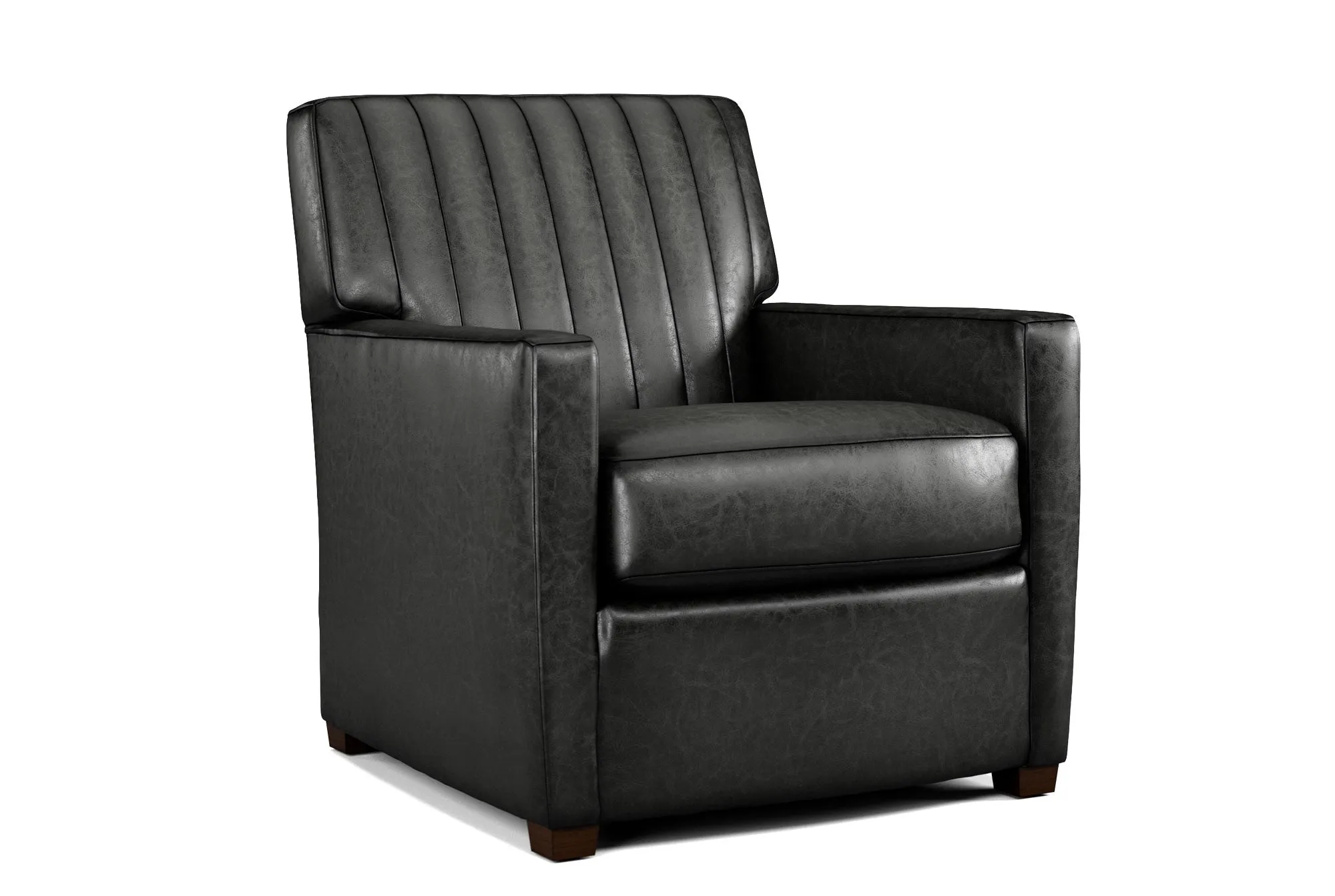 Genuine Leather Channel-Stitched Chair - Classic Western Luxury