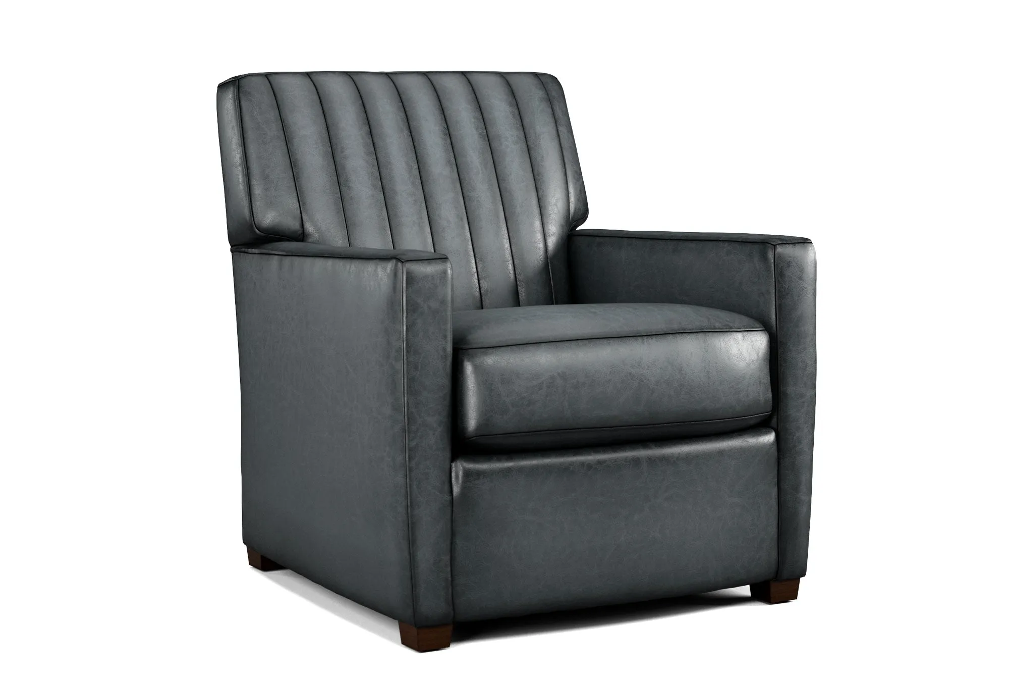 Genuine Leather Channel-Stitched Chair - Classic Western Luxury