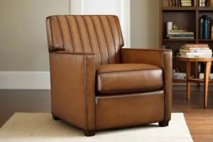 Genuine Leather Channel-Stitched Chair - Classic Western Luxury vanity mirror, wall mirror