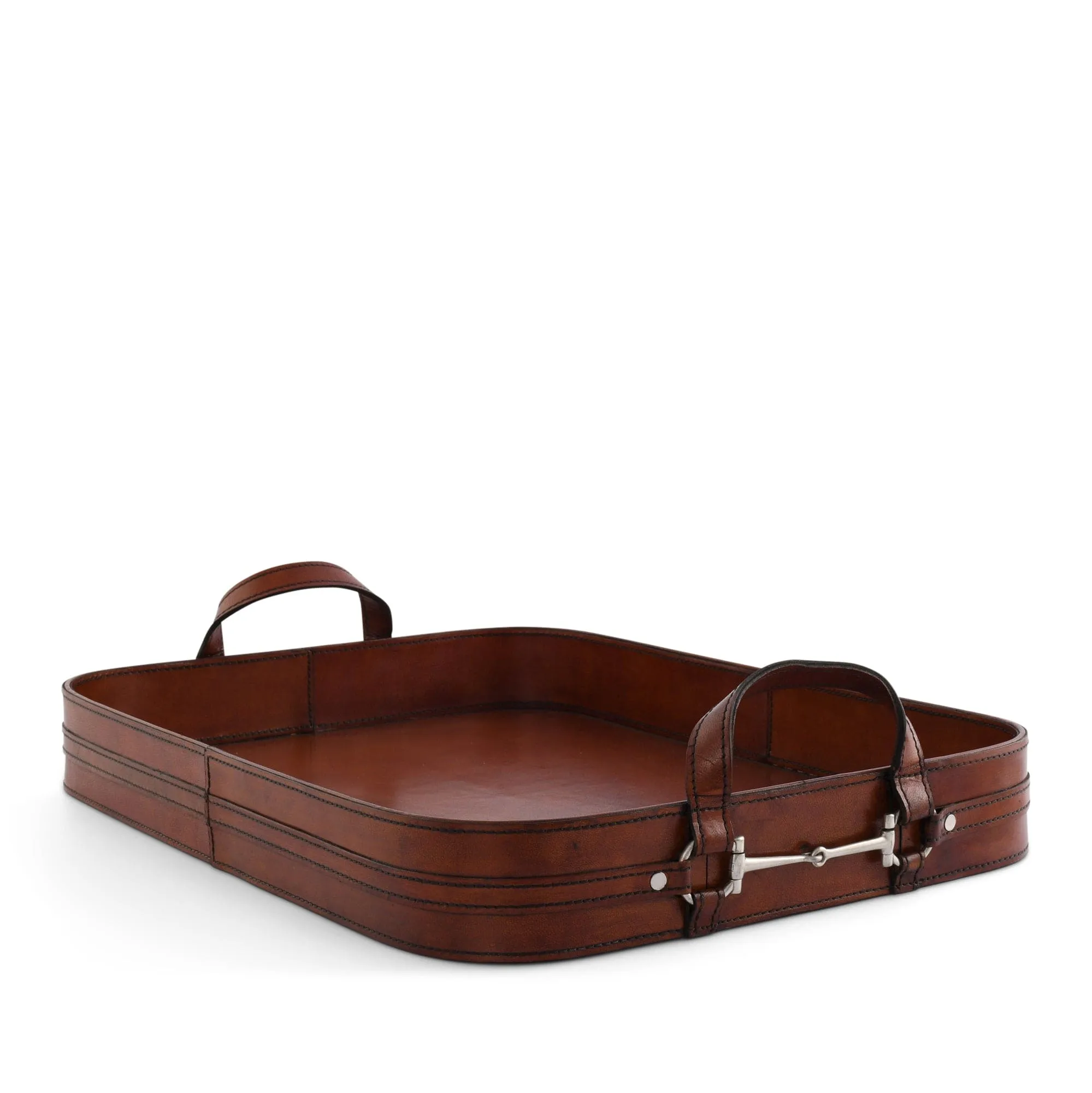 Genuine Leather Snaffle Bit Serving Tray  Perfect for Entertaining