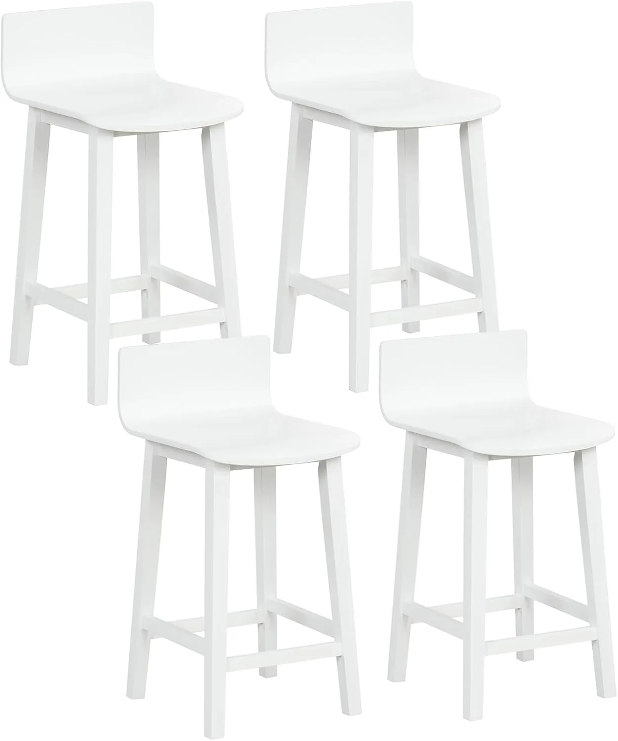 Giantex 2 or 4 Bar Stools Set with Low Back & Footrest
