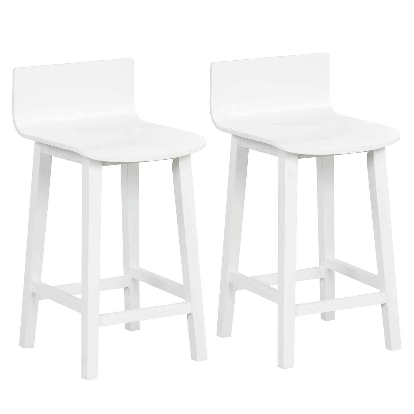 Giantex 2 or 4 Bar Stools Set with Low Back & Footrest