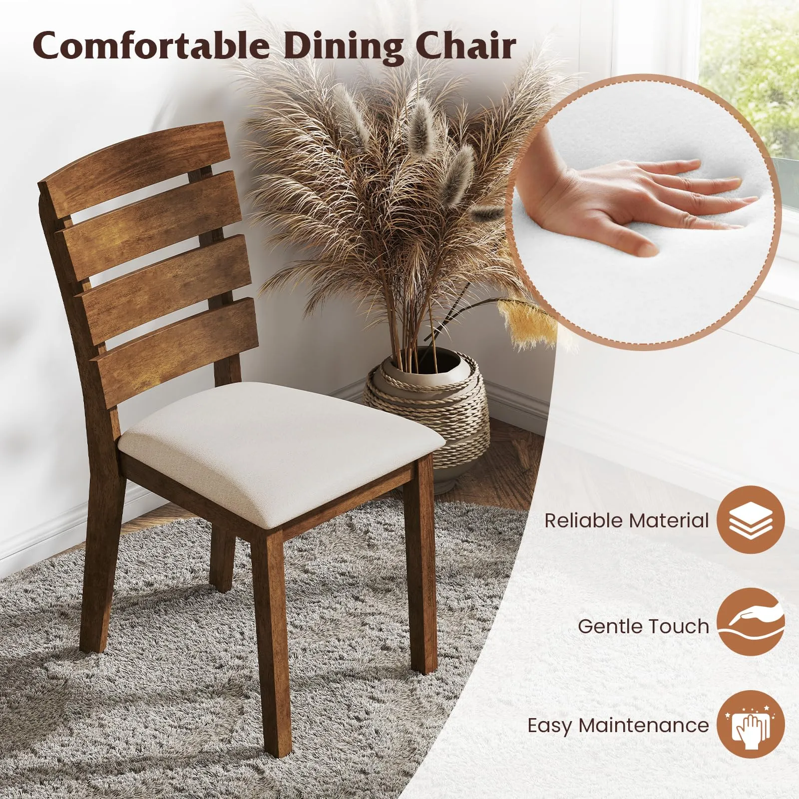 Giantex  2/4 Wooden Dining Chairs Set