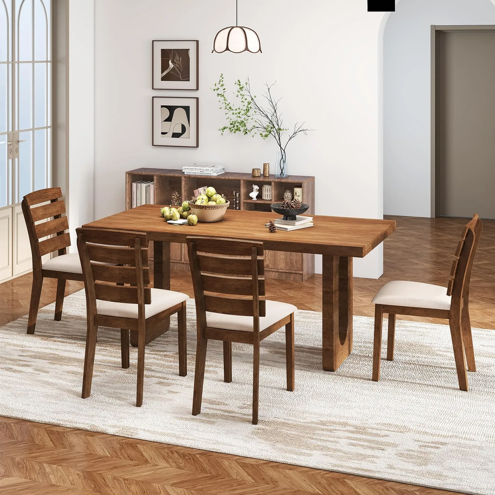 Giantex  2/4 Wooden Dining Chairs Set